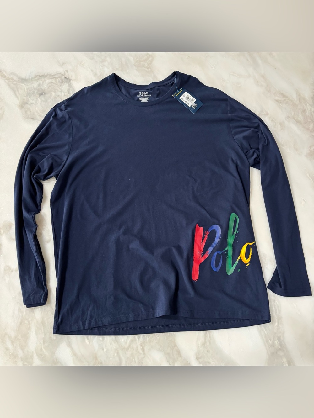 Polo Ralph Lauren Logo Long Sleeve Tee Men’s Size XL Blue
